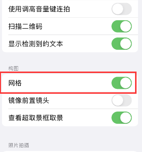 涉县苹果手机维修网点分享iPhone如何开启九宫格构图功能